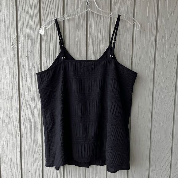 Jason Wu XL Black Tank Top Gold Buttons Front Adjustable Straps - Picture 6 of 11